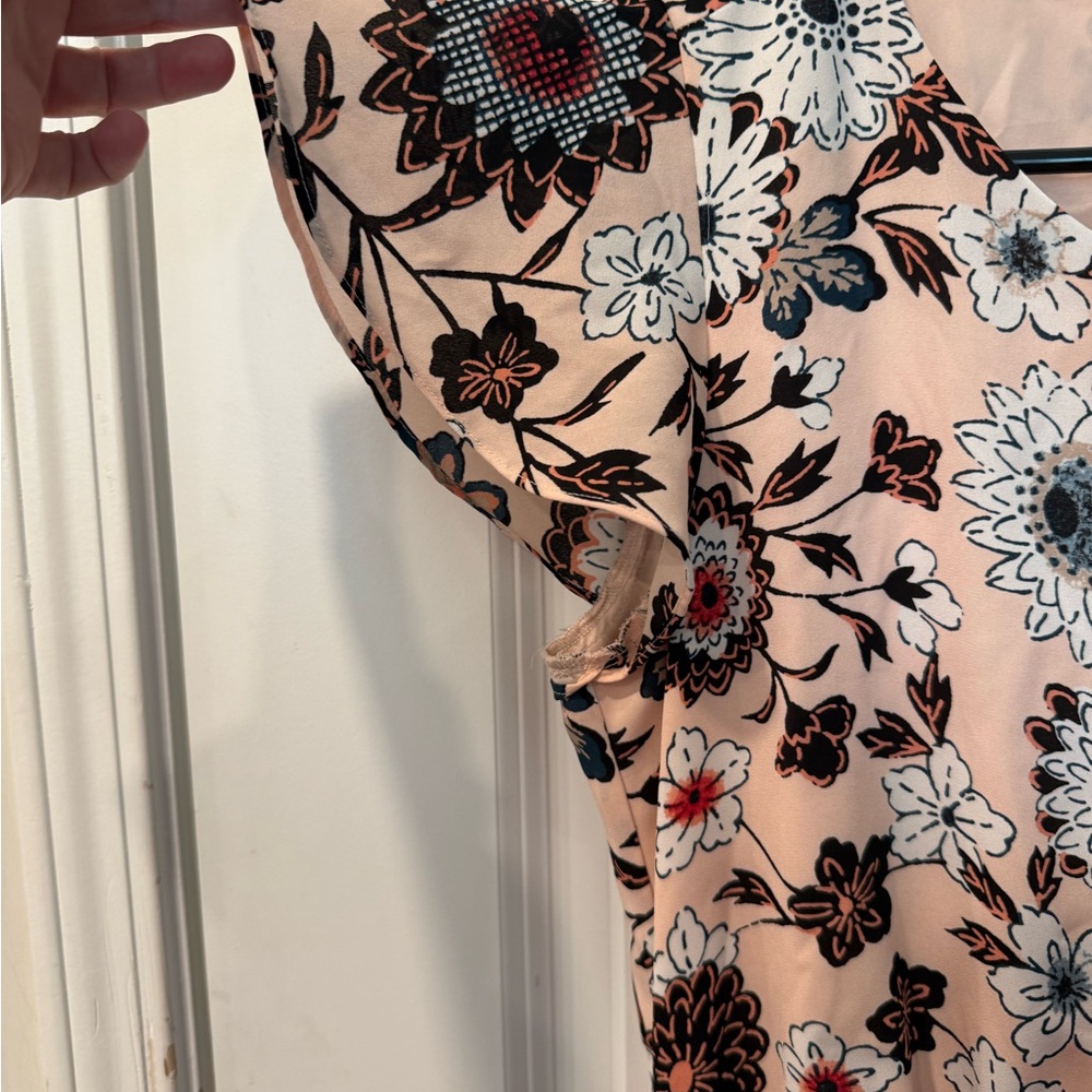 LOFT Pink Flutter Sleeve Crew Neck Midi Dress - Picture 4 of 7
